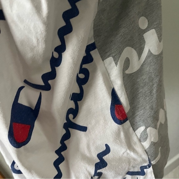 CHAMPION DIY sz M All Over Print Tee TShirt Back Pleats Short Sleeve Swe… - Picture 6 of 10